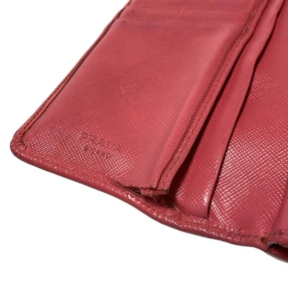 Auth PRADA - 1M1225 Pink Leather Bifold Wallet - Picture 3 of 7